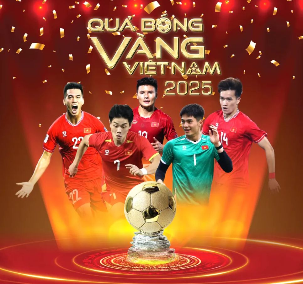 <p>Tốp 5 danh hiệu Quả bóng vàng nam 2025. Đồ họa: HỮU VI</p>