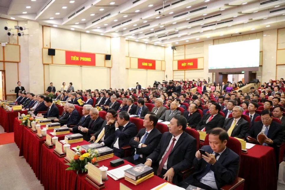 Các đại biểu dự hội nghị tại điểm cầu Hà Nội. Ảnh: T.B