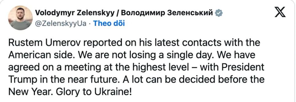 Tổng thống Zelensky phát biểu trên mạng xã hội ngày 26-12. Ảnh: X