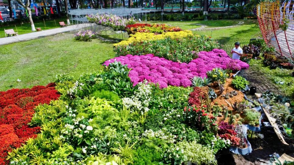 Độc đáo bản đồ Việt Nam kết tinh từ 1.000 giống hoa tại Sa Đéc