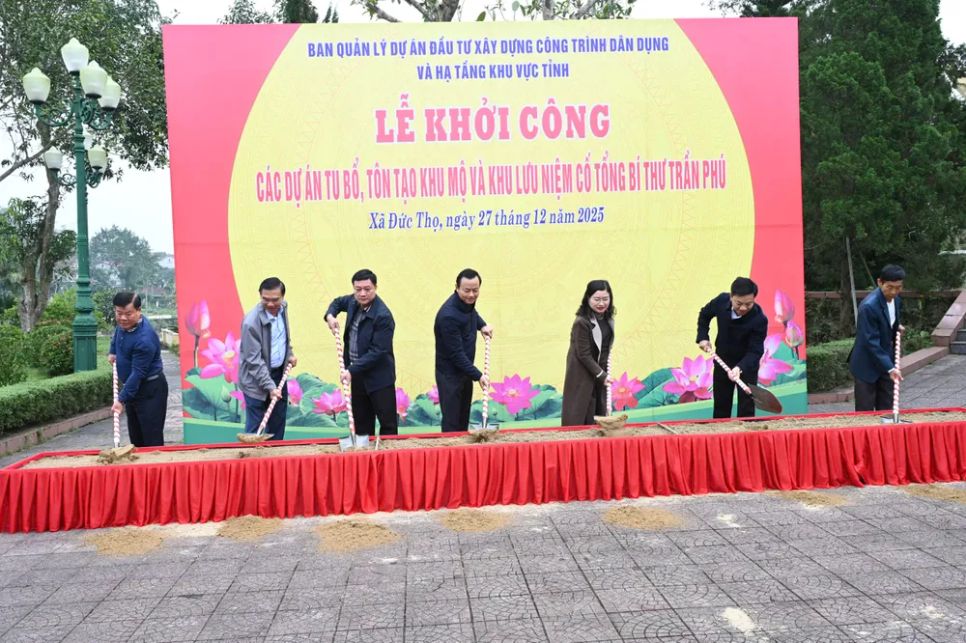 Nghi thức khởi công dự án xây dựng, tôn tạo một số hạng mục tại Khu mộ Tổng Bí thư Trần Phú