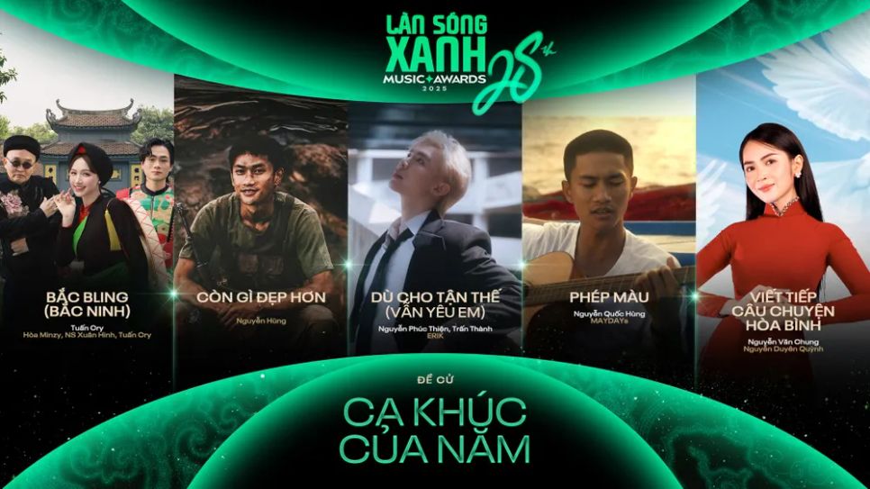 Hòa Minzy, Soobin, Nguyễn Hùng “áp đảo” đề cử Làn Sóng Xanh 2025 Hòa Minzy, Soobin, Nguyễn Hùng “áp đảo” đề cử Làn Sóng Xanh 2025