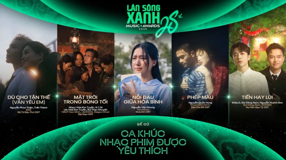 Hòa Minzy, Soobin, Nguyễn Hùng “áp đảo” đề cử Làn Sóng Xanh 2025 Hòa Minzy, Soobin, Nguyễn Hùng “áp đảo” đề cử Làn Sóng Xanh 2025