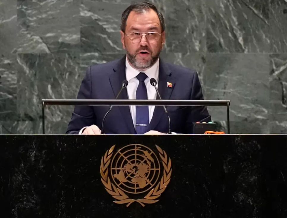 Ngoại trưởng Venezuela Yván Gil Pinto phát biểu tại kỳ họp thứ 79 của Đại hội đồng Liên hợp quốc ngày 25-9-2024. Ảnh: CNN