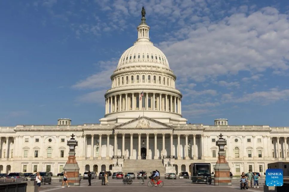 Đồi Capitol (Hạ viện Mỹ) tại Washington, D.C., Mỹ. Ảnh: XINHUA