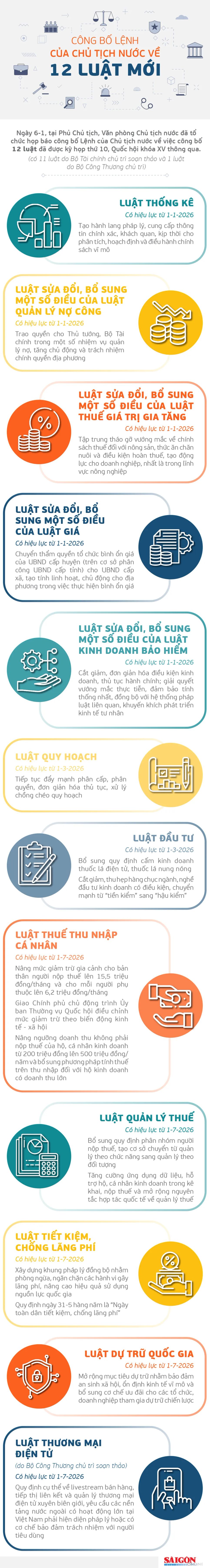Công bố Lệnh của Chủ tịch nước về 12 luật mới