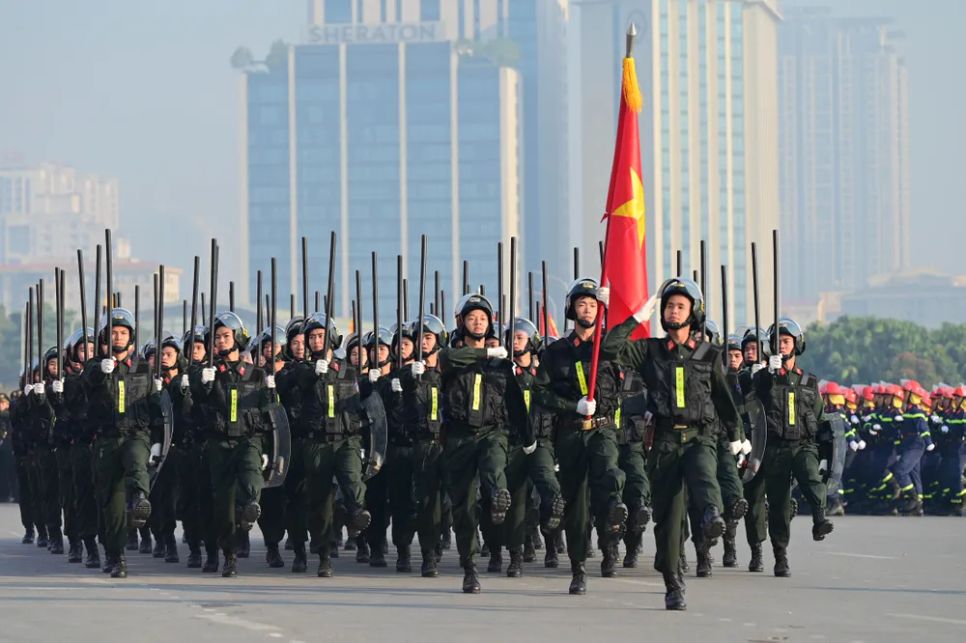 Hình ảnh tổng duyệt diễn tập bảo vệ an ninh Đại hội Đảng lần thứ XIV