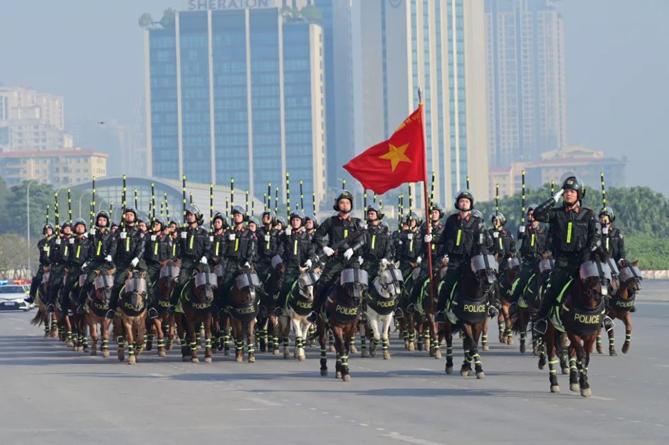 Hình ảnh tổng duyệt diễn tập bảo vệ an ninh Đại hội Đảng lần thứ XIV