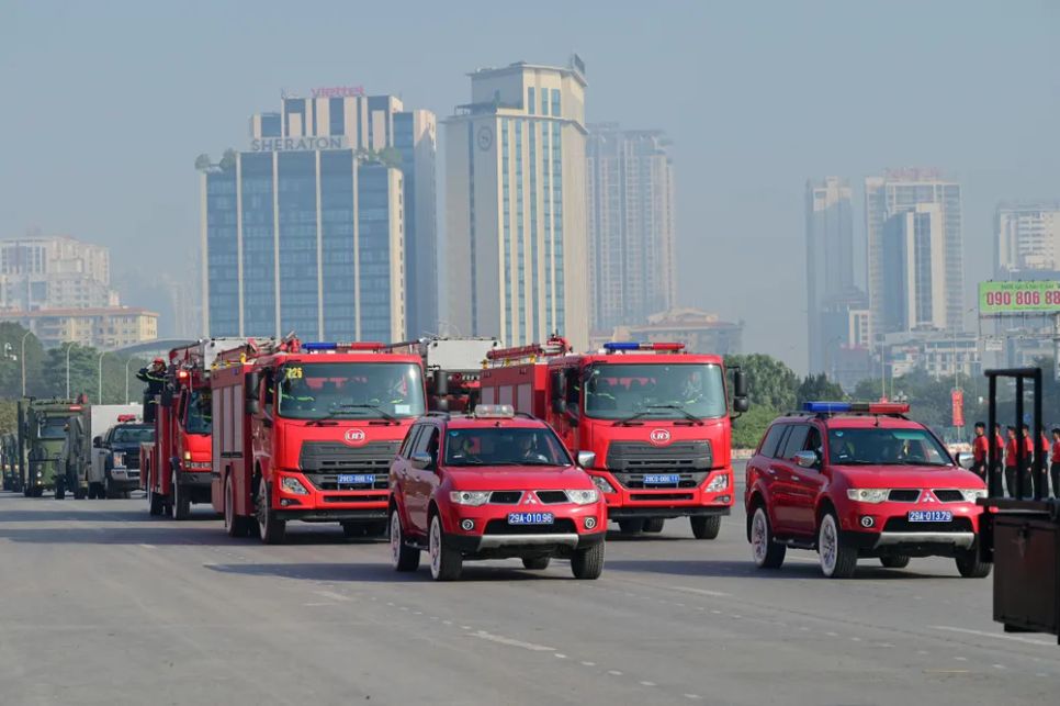 Hình ảnh tổng duyệt diễn tập bảo vệ an ninh Đại hội Đảng lần thứ XIV