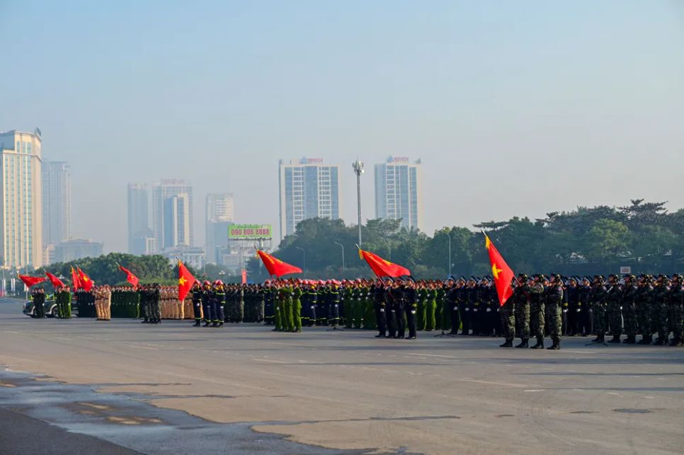 Hình ảnh tổng duyệt diễn tập bảo vệ an ninh Đại hội Đảng lần thứ XIV