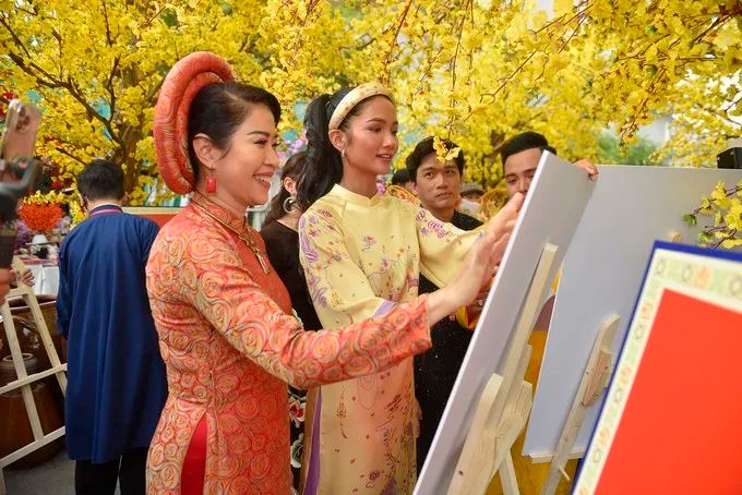 Không gian hoa mai ngày tết