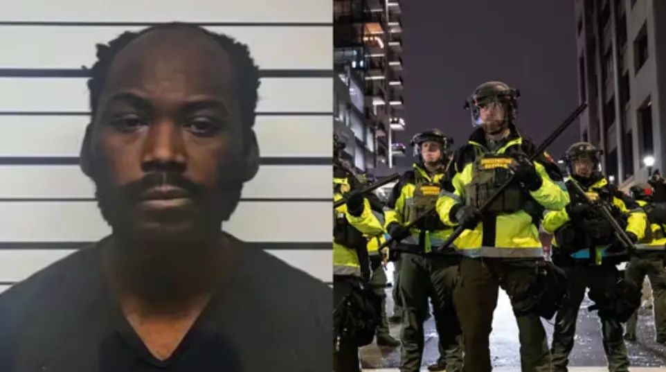 Cảnh sát bắt giữ nghi phạm vụ xả súng. Ảnh: X