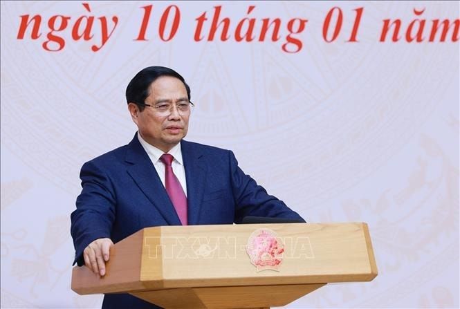 Thủ tướng Phạm Minh Chính chủ trì Hội nghị tổng kết công tác ngoại giao kinh tế năm 2025 và kế hoạch triển khai nhiệm vụ 2026. Ảnh: Dương Giang/TTXVN