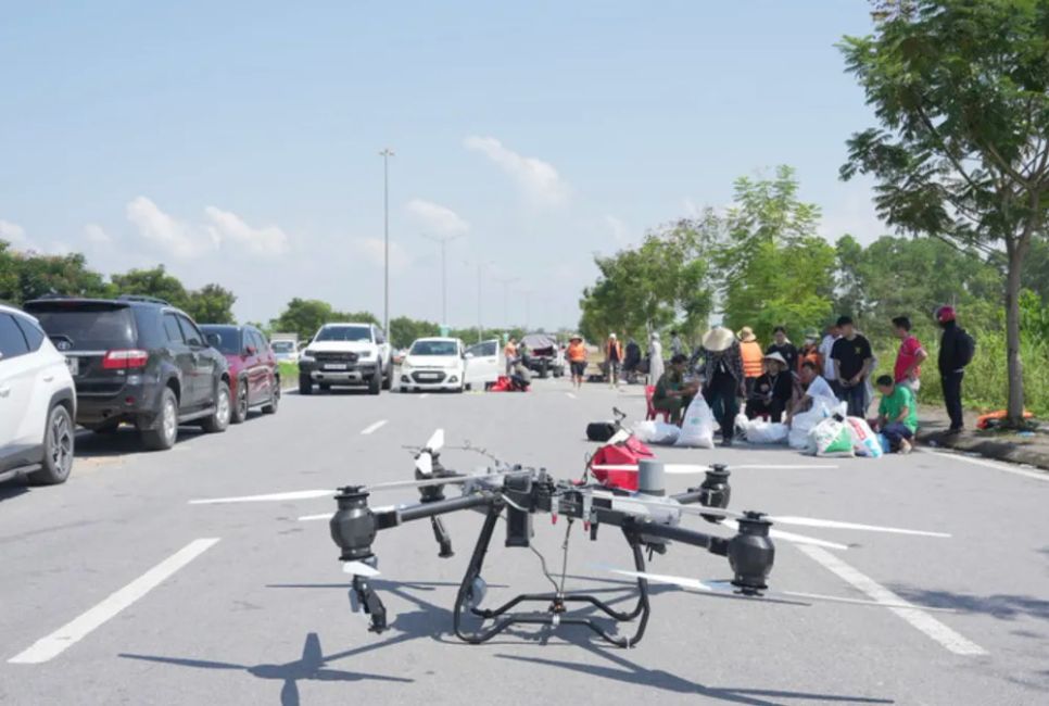 Thiết bị UAV của Viettel tham gia ứng cứu trong đợt mưa lũ vào tháng 10 và tháng 11-2025 ở khu vực ở miền Trung – Tây Nguyên