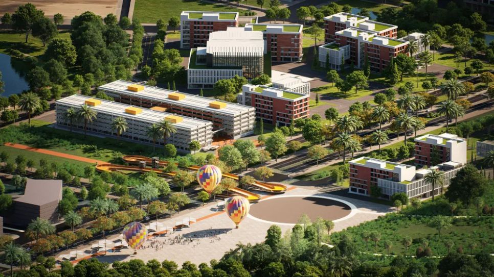 Phối cảnh Khu Công viên công nghệ số và hỗn hợp tại 2 phường Tây Tựu và Phú Diễn