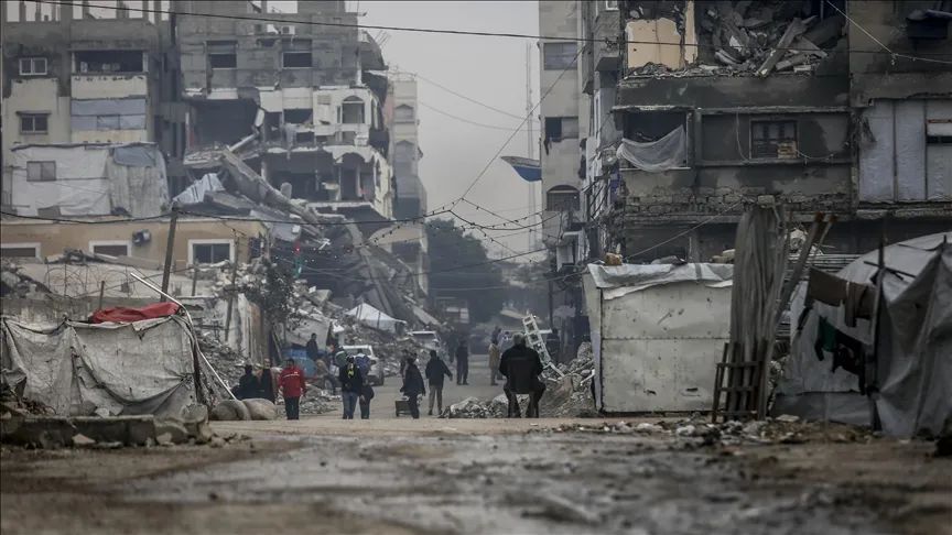 Cảnh đổ nát ở Gaza sau các chiến dịch quân sự của Israel. Ảnh: ANADOLU