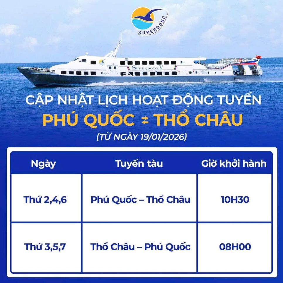 Tăng tần suất tuyến tàu cao tốc Phú Quốc - Thổ Châu lên 6 chuyến mỗi tuần