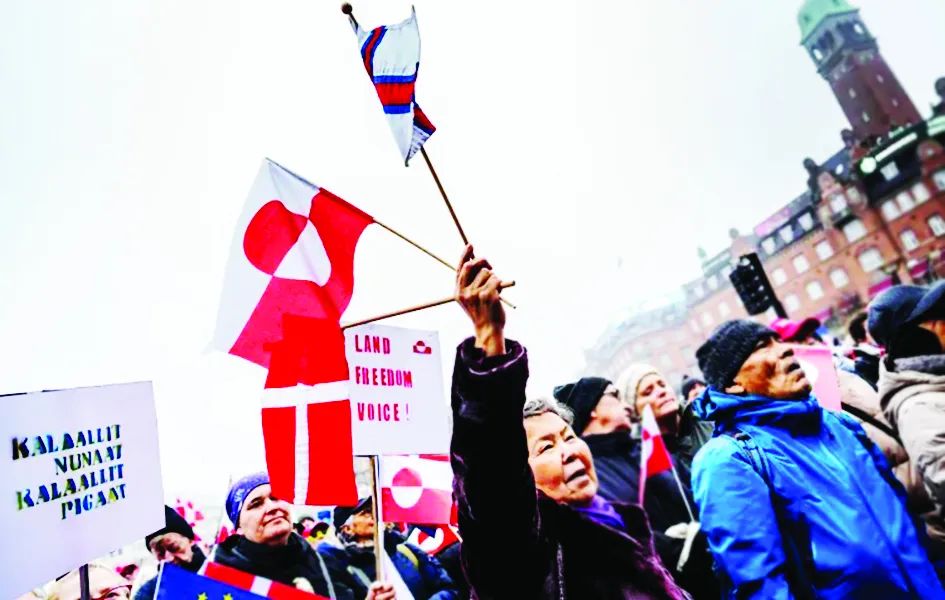 Người dân tại thủ đô Copenhagen, Đan Mạch tuần hành ủng hộ Greenland. Ảnh: GETTY IMAGES
