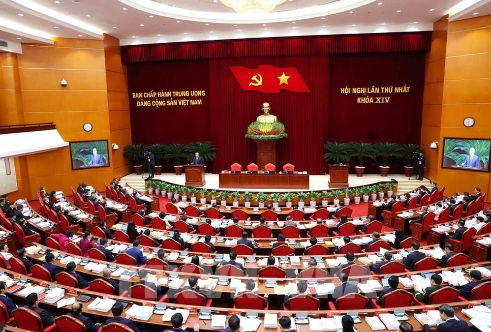 Hội nghị lần thứ nhất Ban Chấp hành Trung ương Đảng khóa XIV. Ảnh: TTXVN