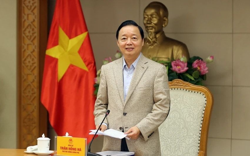 Phó Thủ tướng Trần Hồng Hà phát biểu chỉ đạo tại cuộc họp. Ảnh: VGP Phó Thủ tướng Trần Hồng Hà phát biểu chỉ đạo tại cuộc họp. Ảnh: VGP