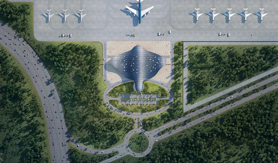 Phối cảnh Nhà ga VIP (dự án đầu tư mở rộng Cảng hàng không quốc tế Phú Quốc)