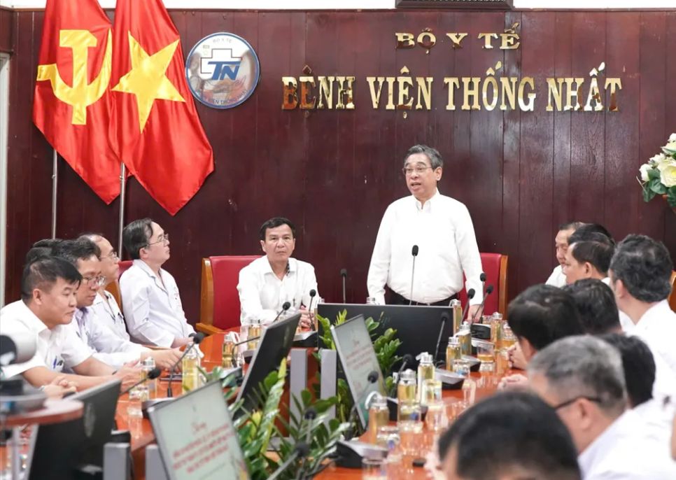 Đồng chí Nguyễn Phước Lộc phát biểu tại buổi làm việc. Ảnh: HOÀNG HÙNG