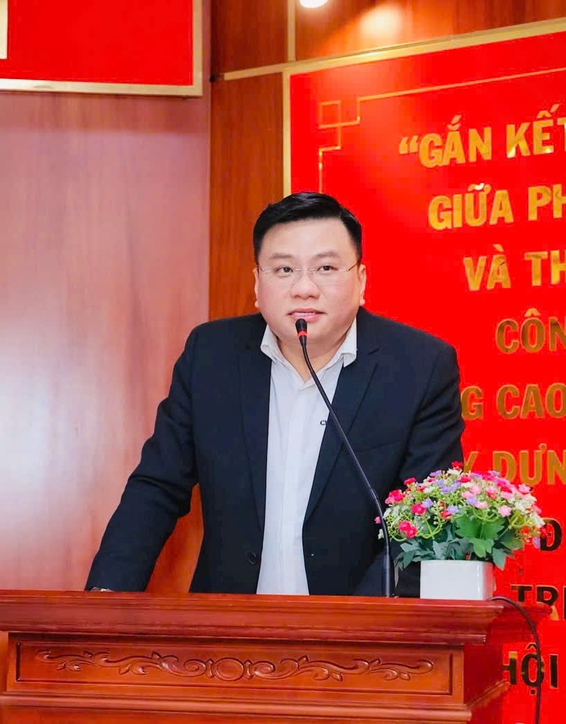 Ông Trần Ngọc Đính được bầu giữ chức vụ Chủ tịch Hội Doanh nghiệp phường Tân Bình, phát biểu trong đại hội.