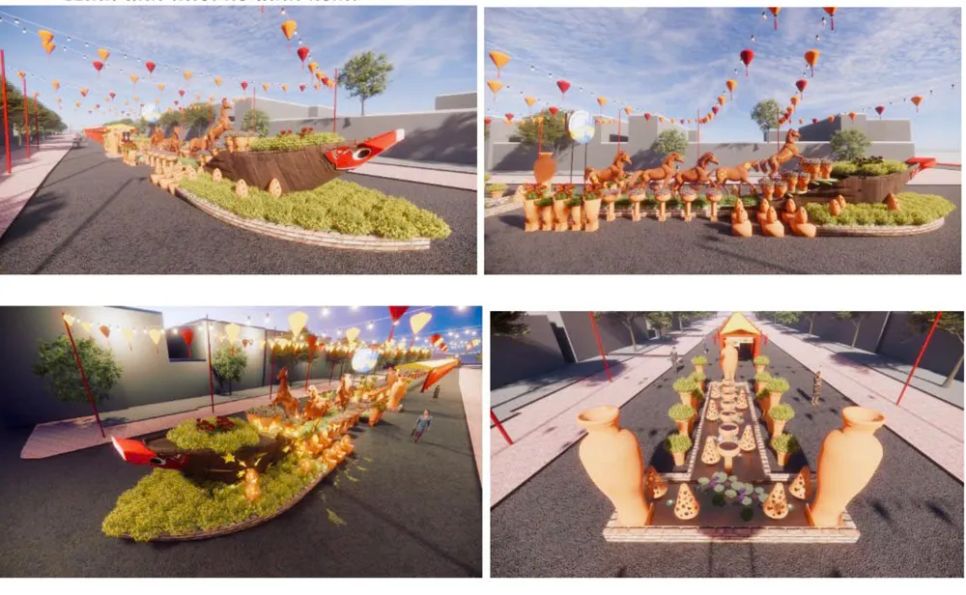 Phối cảnh chợ hoa xuân 