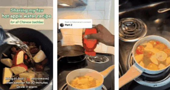 Cách nấu ăn kiểu Trung Quốc được chia sẻ trên mạng xã hội (ẢNH: THX)
