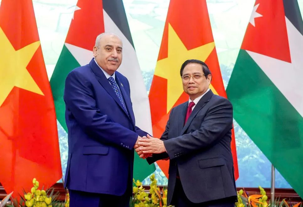 Thủ tướng Phạm Minh Chính và Chủ tịch Hạ viện Jordan Mazen Turki El Qadi. Ảnh: QUANG PHÚC Thủ tướng Phạm Minh Chính và Chủ tịch Hạ viện Jordan Mazen Turki El Qadi. Ảnh: QUANG PHÚC