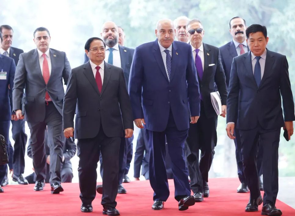 Thủ tướng Phạm Minh Chính và Chủ tịch Hạ viện Jordan Mazen Turki El Qadi. Ảnh: QUANG PHÚC Thủ tướng Phạm Minh Chính và Chủ tịch Hạ viện Jordan Mazen Turki El Qadi. Ảnh: QUANG PHÚC