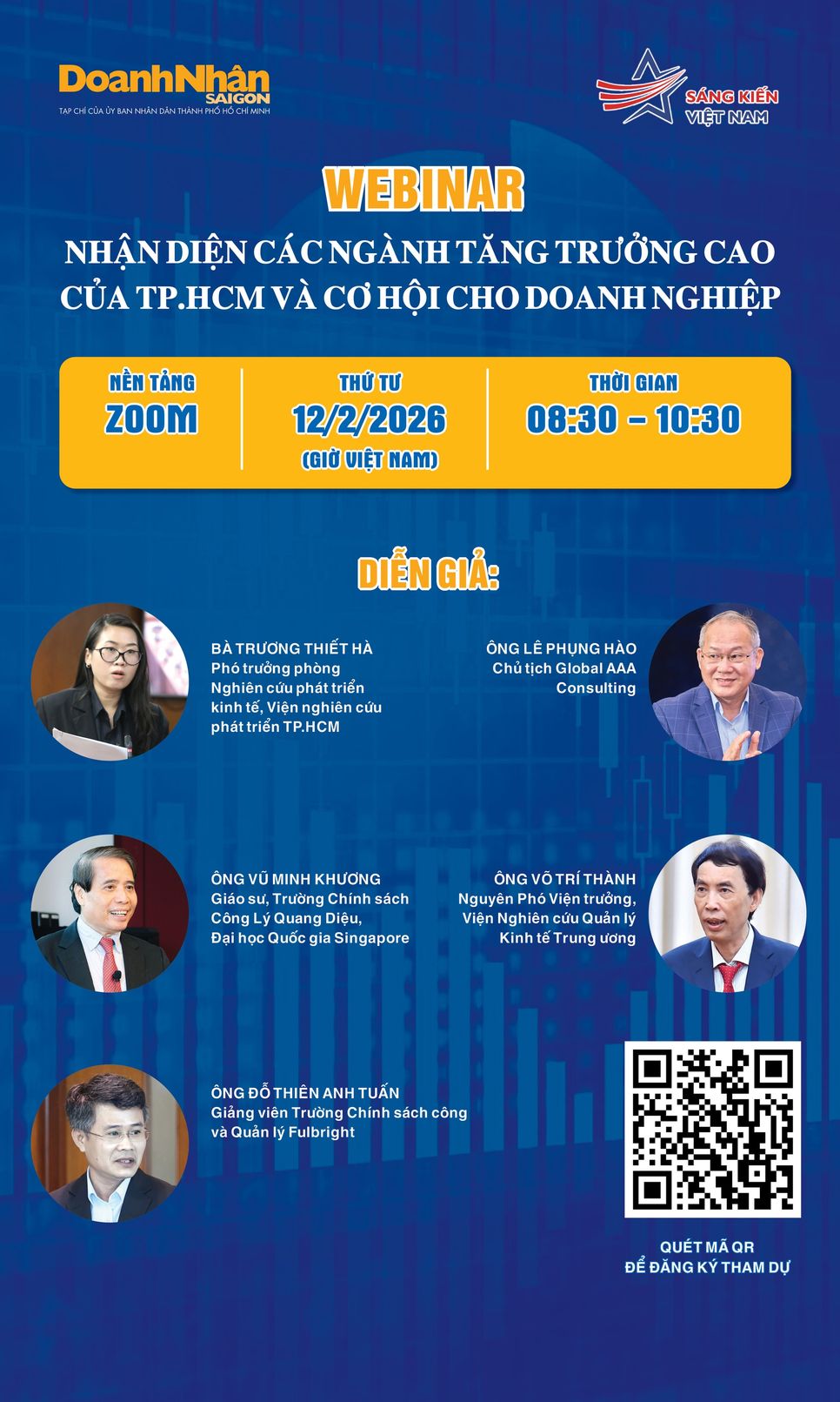 Mời tham dự webinar "Nhận diện các ngành tăng trưởng cao của TP.HCM và cơ hội cho doanh nghiệp"