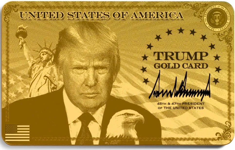 Hình ảnh chiếc thẻ vàng trên website đăng ký thuộc Chính phủ Mỹ. Ảnh: TRUMPCARD. GOV