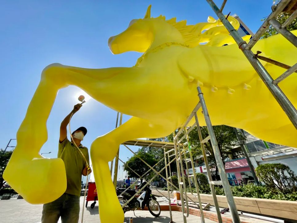 Đường hoa Nguyễn Huệ nước rút hoàn thiện trước ngày khai mạc