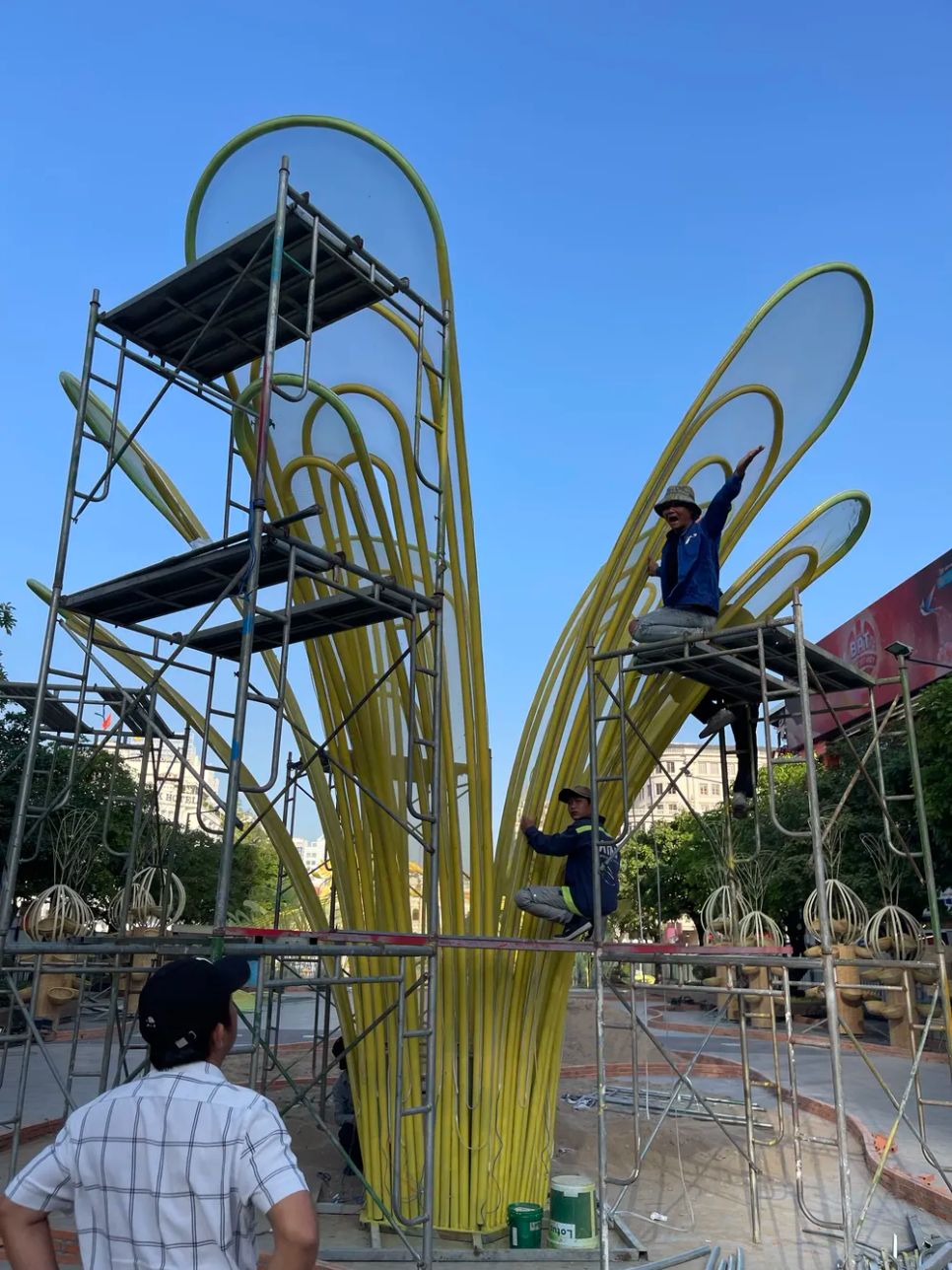 Đường hoa Nguyễn Huệ nước rút hoàn thiện trước ngày khai mạc