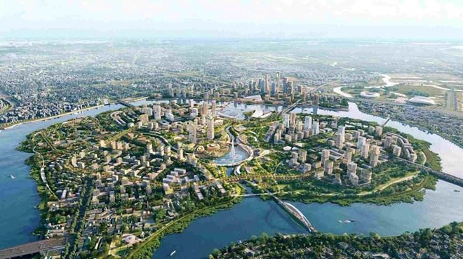 Phối cảnh quy hoạch - kiến trúc bán đảo Bình Quới - Thanh Đa. Ảnh: Sở Quy hoạch - Kiến trúc TP.HCM