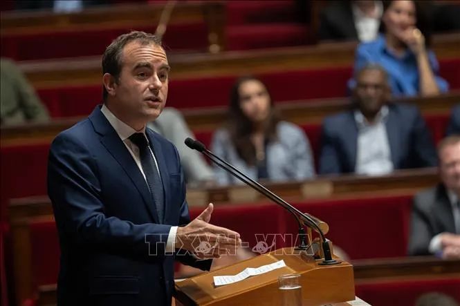 Thủ tướng Pháp Sebastien Lecornu phát biểu trước Quốc hội tại Paris ngày 16/10/2025. Ảnh: THX/TTXVN