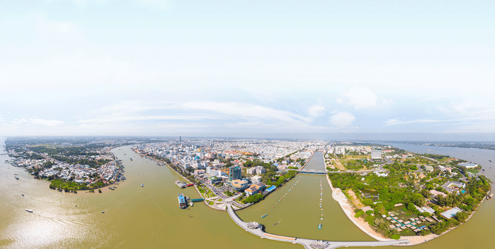 Một góc TP Cần Thơ nhìn từ trên cao. Một góc TP Cần Thơ nhìn từ trên cao.