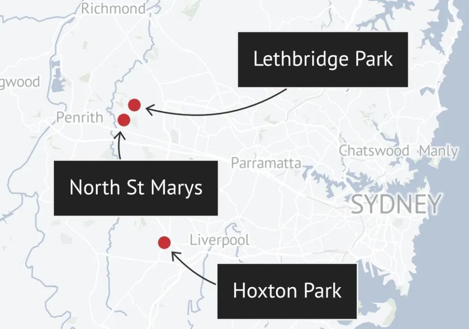 Các địa điểm tấn công bằng dao ở Sydney. Ảnh: SMH