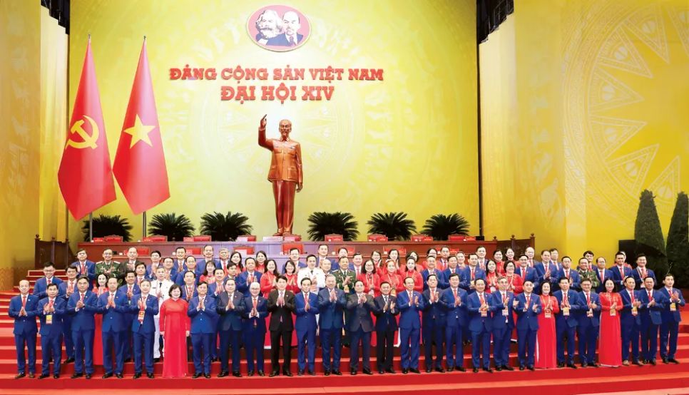 Lãnh đạo Đảng, Nhà nước và đoàn đại biểu Đảng bộ Thành phố Hồ Chí Minh dự Đại hội XIV của Đảng. Ảnh: TTXVN