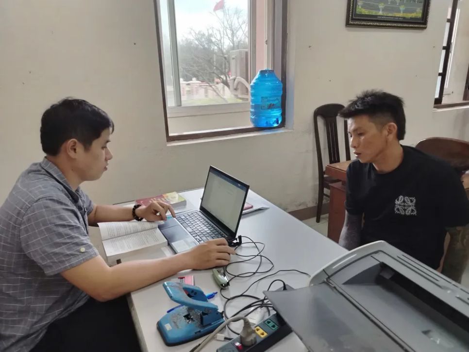 Đối tượng Nghị tại cơ quan công an.