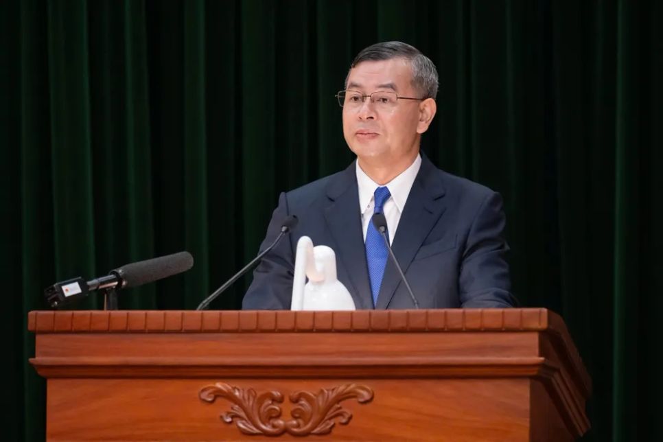 Tổng Kiểm toán Nhà nước Ngô Văn Tuấn phát biểu tại buổi làm việc