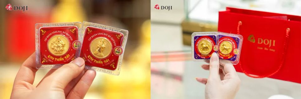 Các mẫu vàng phục vụ ngày Vía Thần tài của DOJI.