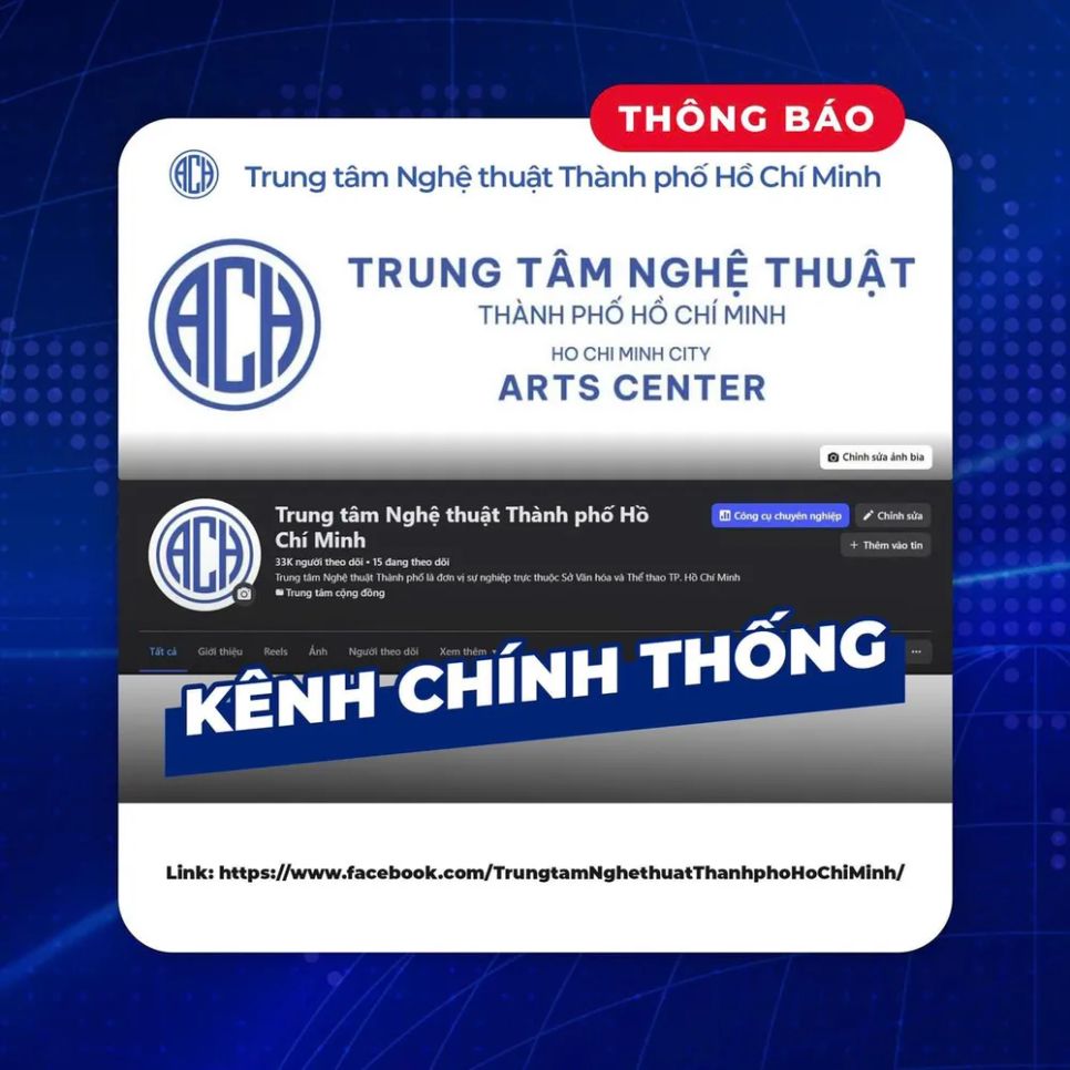 Cảnh báo website giả mạo Trung tâm Nghệ thuật TPHCM