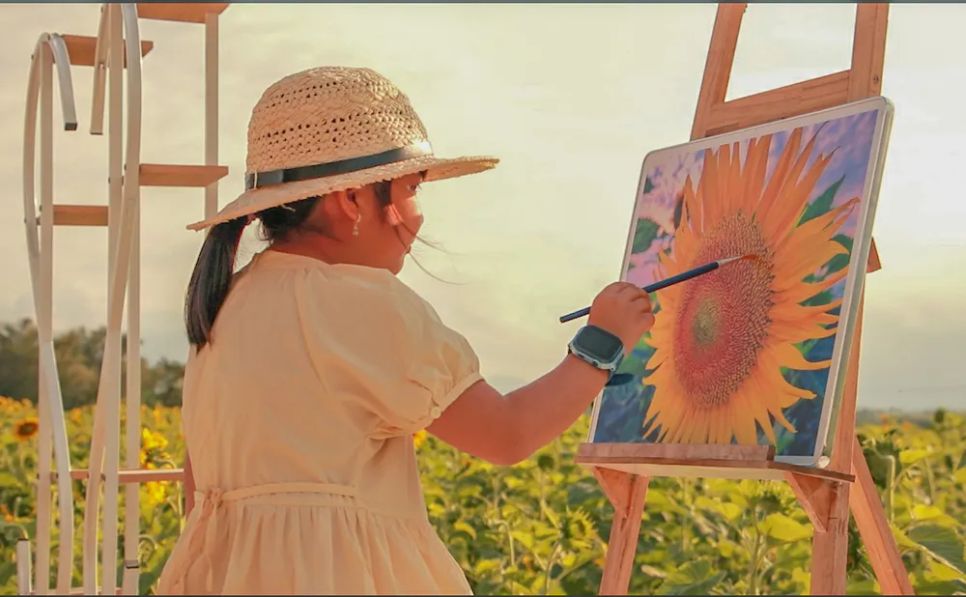 Các tiểu cảnh như cổng chào, xích đu được bố trí hài hòa, trở thành điểm check-in