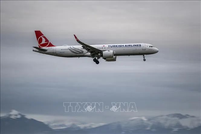Máy bay của hãng hàng không Turkish Airlines. Ảnh tư liệu: TTXVN Máy bay của hãng hàng không Turkish Airlines. Ảnh tư liệu: TTXVN