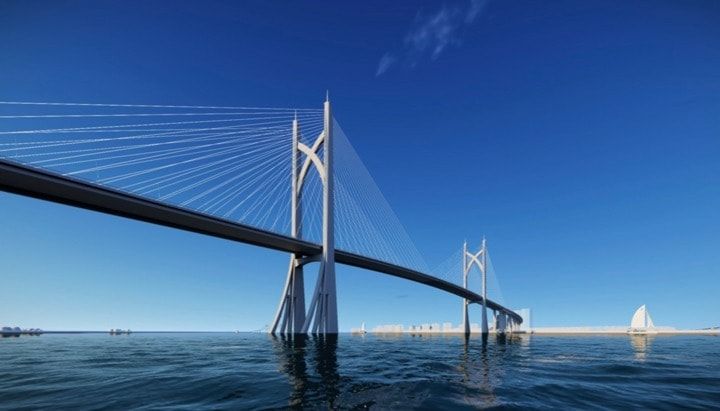 Phối cảnh cầu Cần Giờ - cây cầu bắc qua sông Soài Rạp kết nối trung tâm TP.HCM với Cần Giờ. Phối cảnh cầu Cần Giờ - cây cầu bắc qua sông Soài Rạp kết nối trung tâm TP.HCM với Cần Giờ.