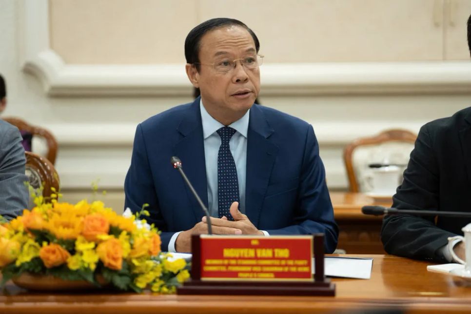 Phó Chủ tịch Thường trực HĐND TPHCM Nguyễn Văn Thọ phát biểu tại buổi làm việc. Ảnh: XUÂN HẠNH