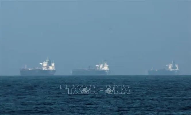 Tàu thuyền đậu ngoài khơi Fujairah, UAE, trong bối cảnh Iran hạn chế hoạt động hàng hải qua Eo biển Hormuz, ngày 3-3. Ảnh: TTXVN