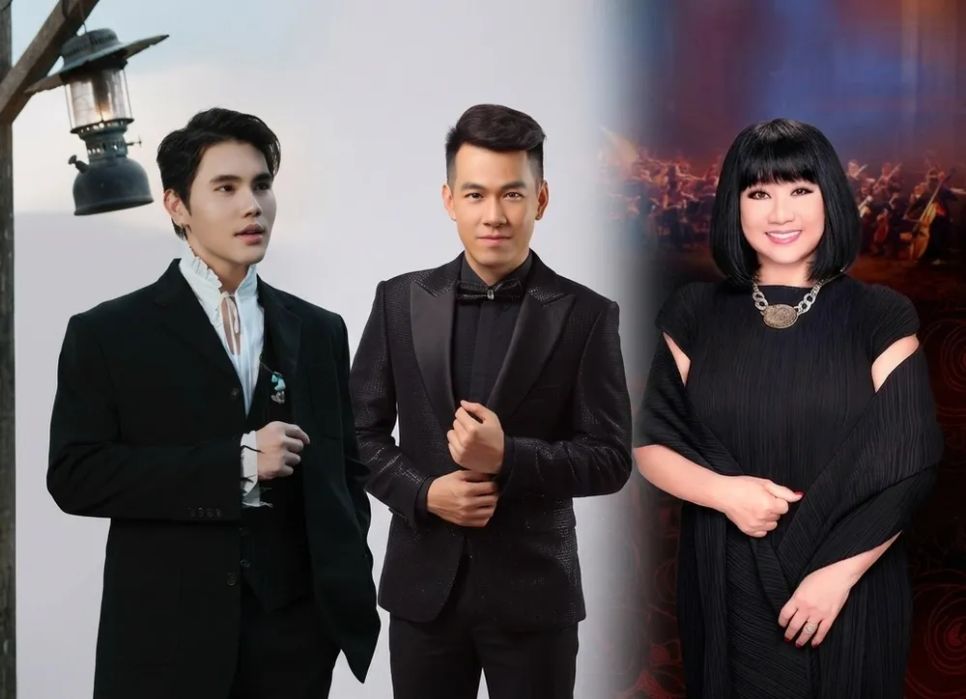 Ca sĩ trẻ Lâm Phúc, Hồ Trung Dũng và ca sĩ Cẩm Vân (từ trái qua) sẽ tham gia đêm nhạc đặc biệt tưởng nhớ Trịnh Công Sơn